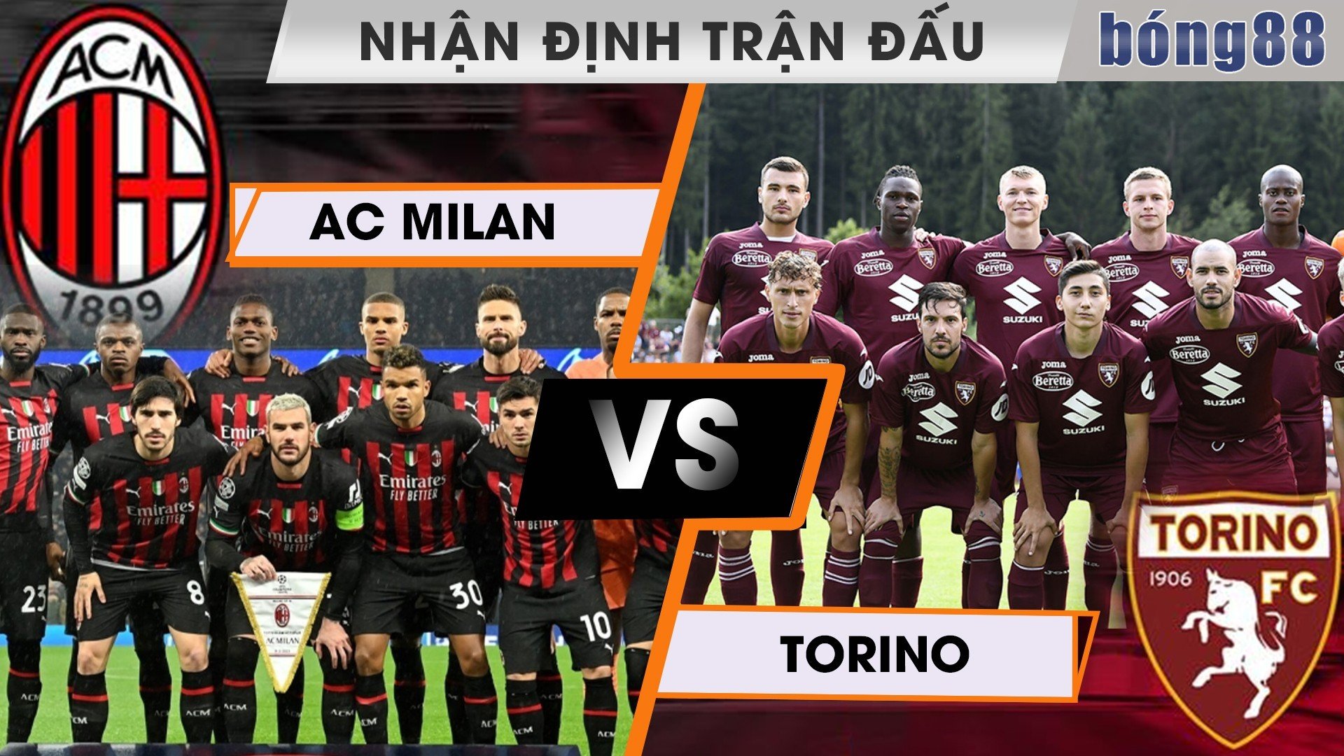 soi kèo trận đấu giữa AC Milan vs Torino 01